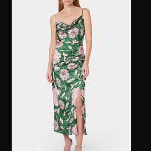 Milly Lilliana Pink and Green Midi Dress